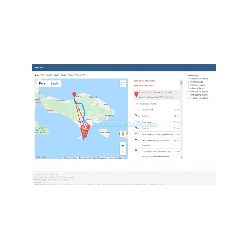 Source Code Algoritma Genetika TSP Codeigniter