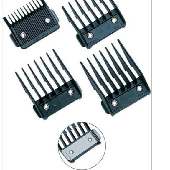 ✵ SET SEPATU UKURAN WAHL NO 1 SAMPAI 4 PLAT BESI SISIR JARAK TAPAK MESIN CUKUR RAMBUT WAHL ❃