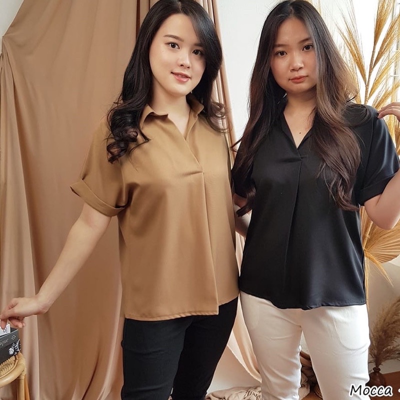 Acha Top Blouse Lengan Pendek Katun Toyobo