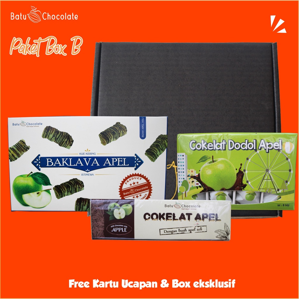 One Mandiri Sukses - Paket Box [ B] - Isi : Baklava, Cokelat Apel, Dodol Apel