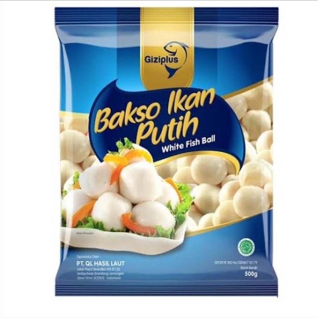 

GIZIPLUS WHITE FISH BALL/ GIZIPLUS BAKSO IKAN PUTIH 500GR