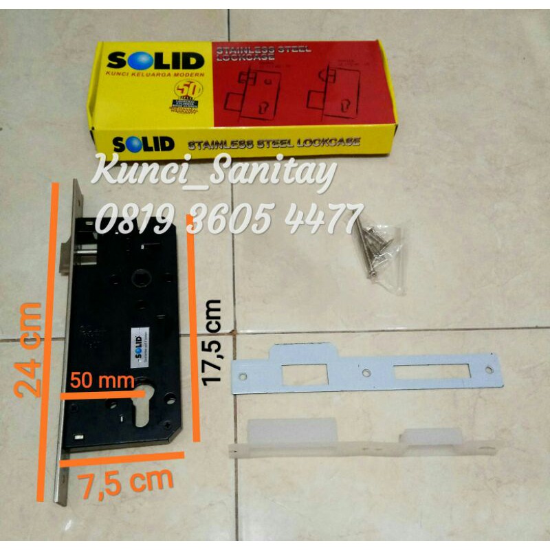 Body Lidah 50 mm Solid Tanpa Anak Kunci / Kunci Lidah 50 mm Solid / Kunci Pintu Solid 50 mm