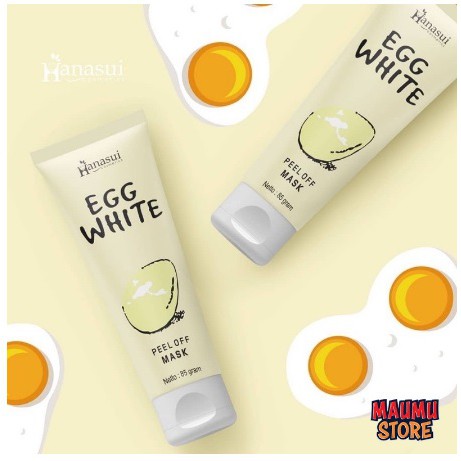 ✨SHASYA✨  HANASUI Naturgo Peel Off Mask Kemasan TUBE 60gr | Egg White 80gr Halal Original BPOM