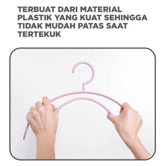 LJ Gantungan Baju 20 pcs Hanger Plastik Plastic Pakaian Anti Slip Warna random