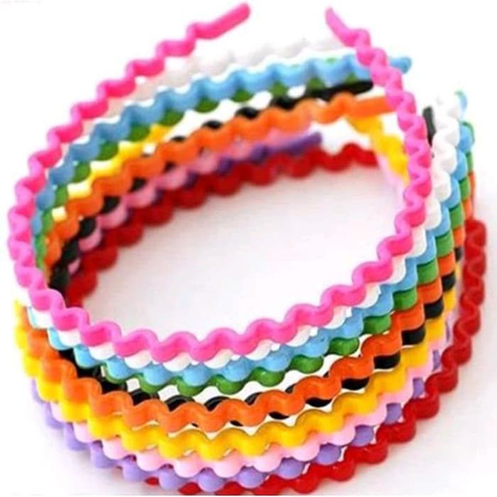 Bando Plastik Elastis Bergelombang Motif Aneka Warna Polos