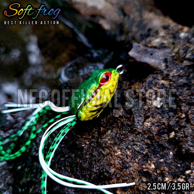 Soft frog mini 2,5 cm 3,5 gram 3D BEST KILLER ACTION Umpan casting Gabus
