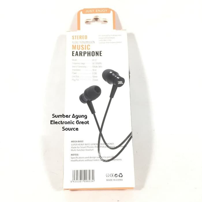 Earphone JB02 Headphone Berkualitas Suara Jernih Bisa Terima Telep