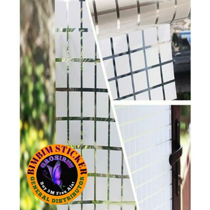 703 stiker kaca film motif kotak bening dan buram fariasi jendela kaca rumah kantor gedung dll