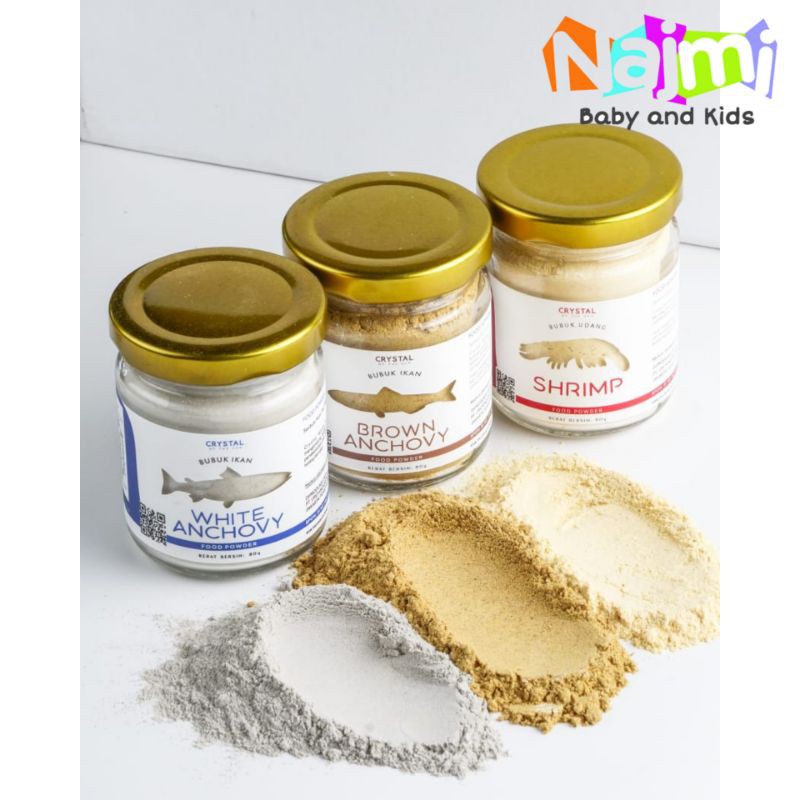 Crystal Of The Sea White Brown Anchovy Shrimp Powder 80 gr / Bubuk Udang Teri / Kaldu MPASI