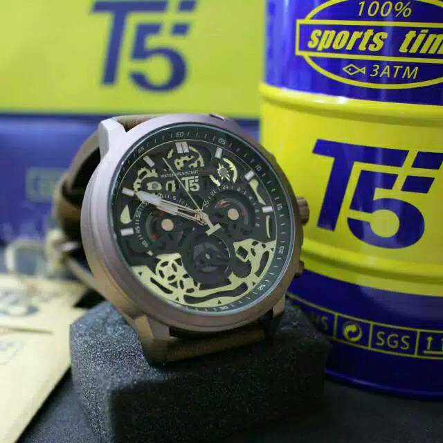 Jam Tangan Pria T5 H3624 5 T5 H 3624 leather chronograph free box