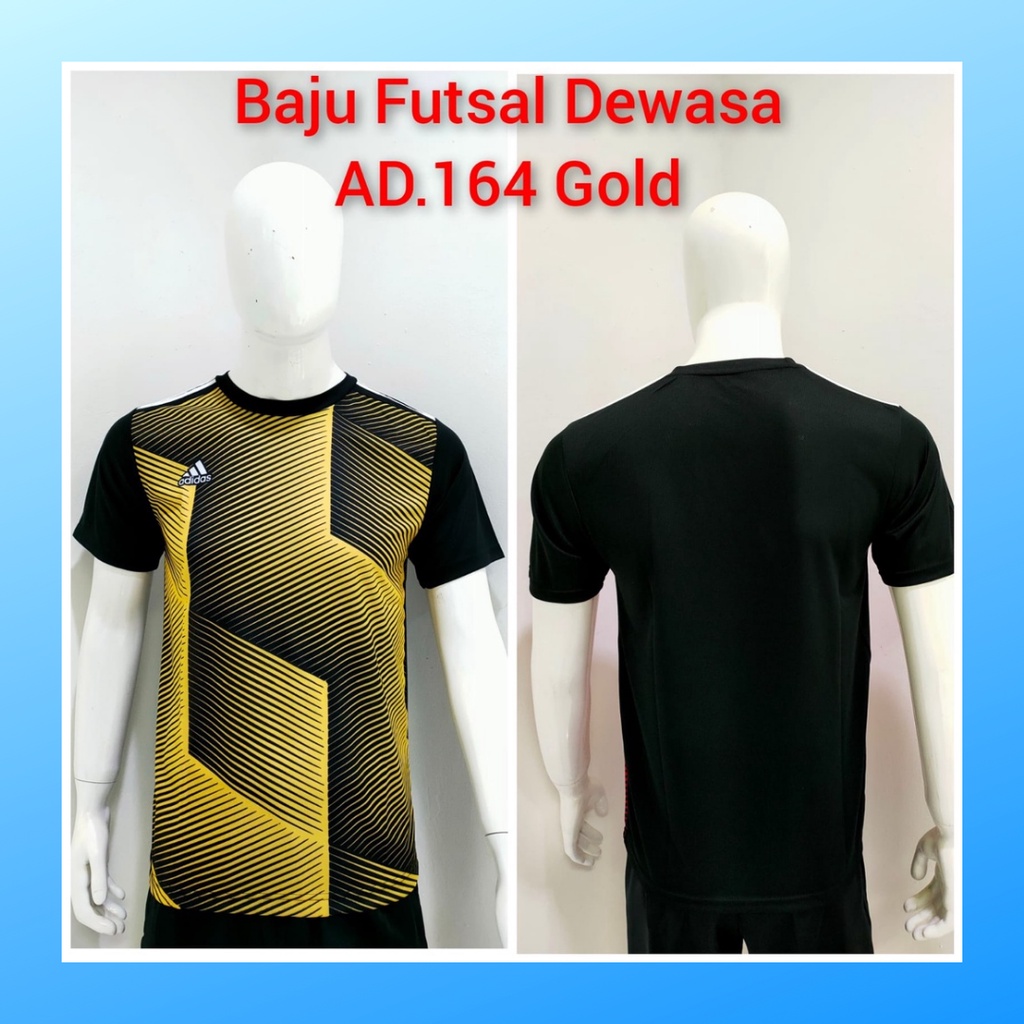 Kaos sepak bola pria jersey soccer club baju atasan wanita dewasa t-shirt seragam jersy outfit klub olahraga kostum jarsey futsal pakaian oblong sports suit apparel AD164 gold