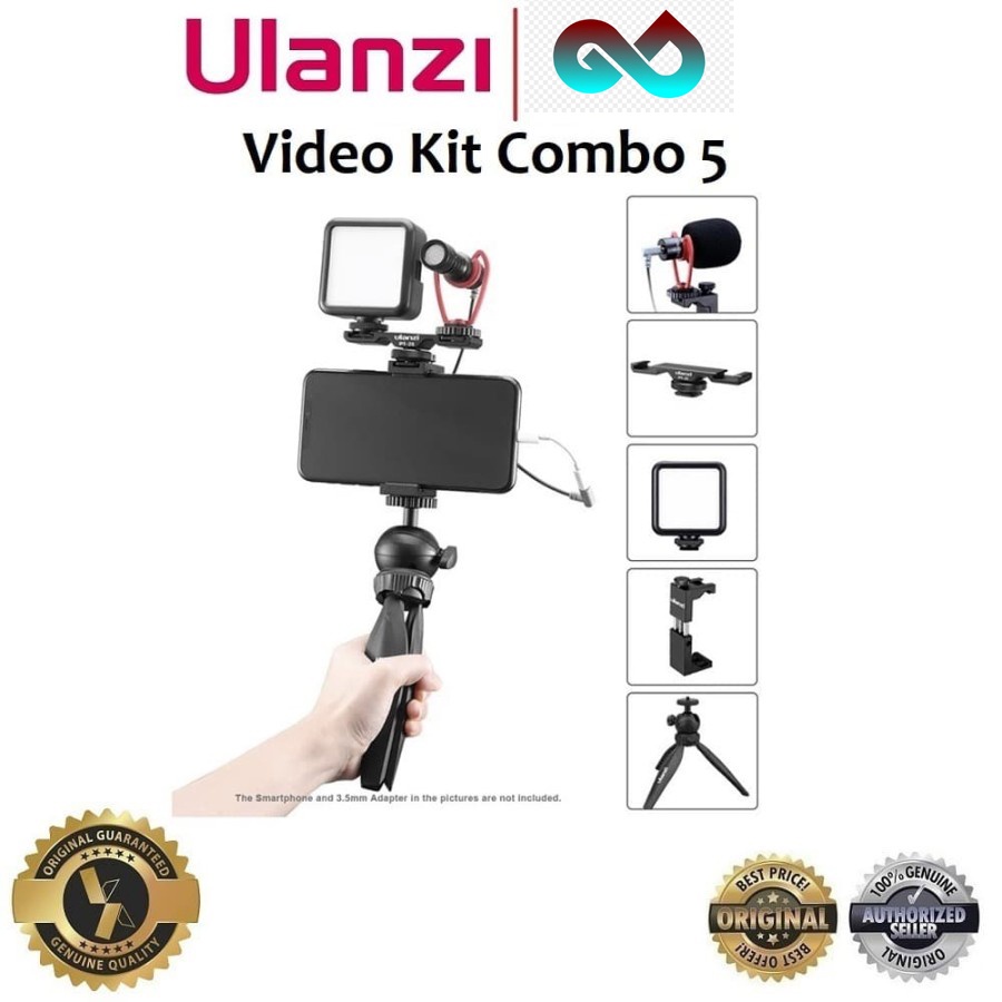 ULANZI Video Kit Combo 5 Paket Vlog buat Vlogging Mic LED Tripod