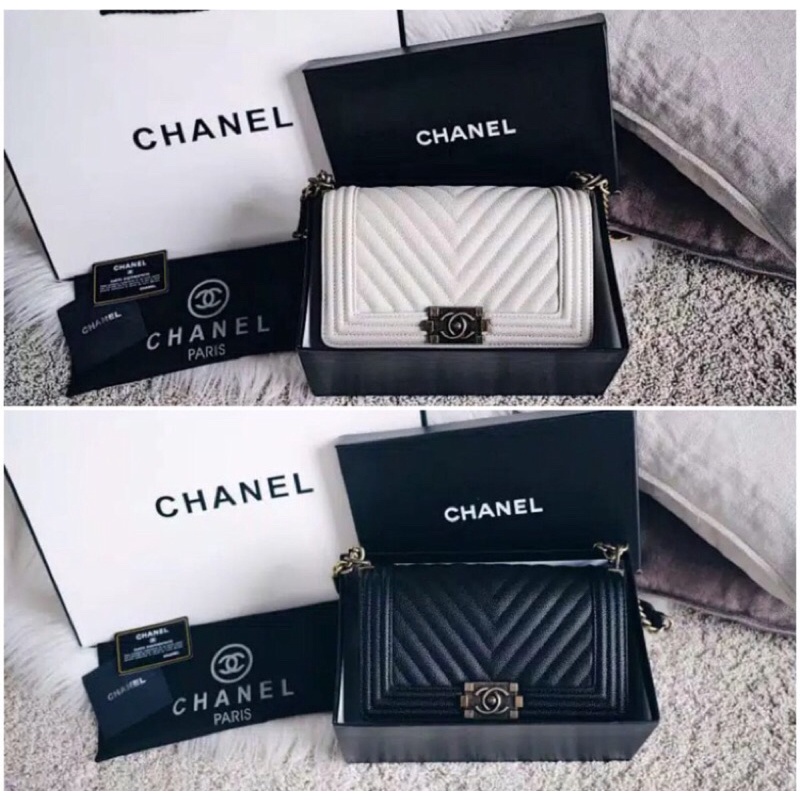 TAS IMPORT BOY CHEVRON JUMBO FREE BOX & PAPERBAG MIRROR FLAP LAMBSKY BRANDED PREMIUM BAG 9006 BATAM