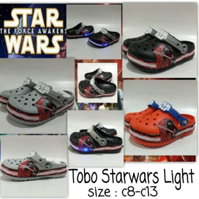 Sandal crocs anak starwars light news murah