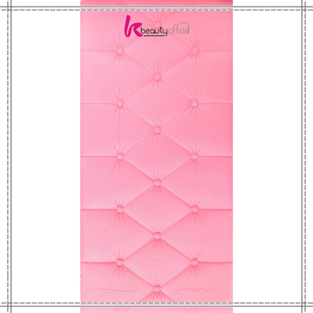 KB-C119 Wallpaper 3D Foam Headboard Bed Wall Stiker Wallfoam Dinding 3D Walpaper Foam Dekorasi Rumah-Pink Tua