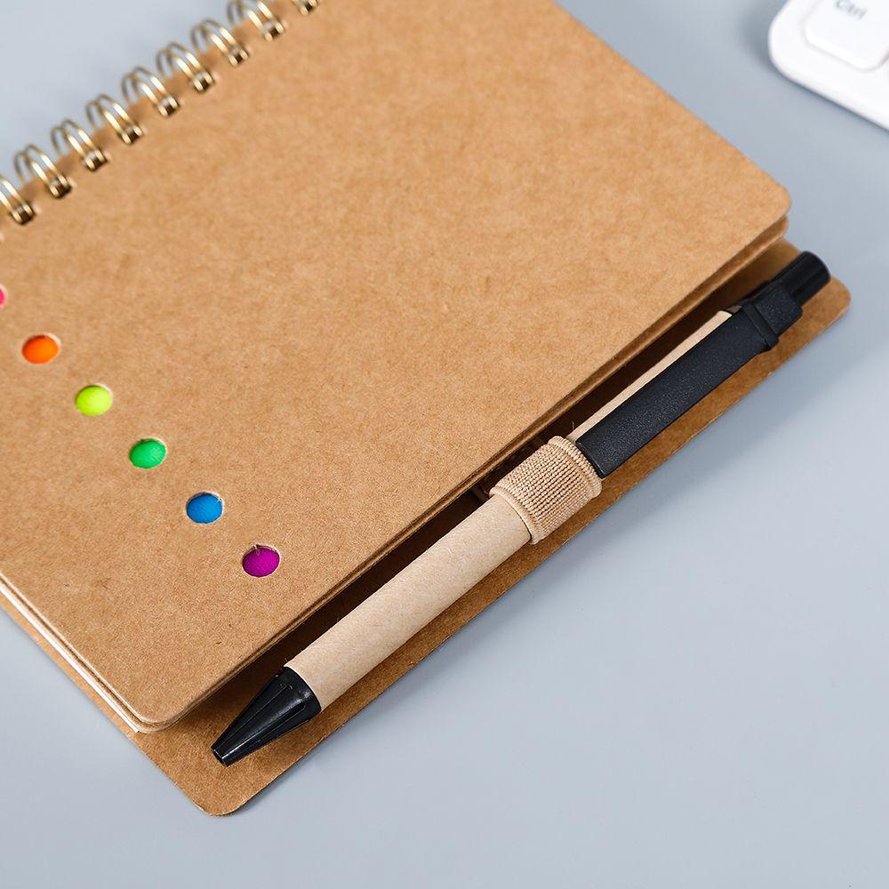 Nanas Lined Spiral Notebook Penanda Halaman Siswa Kraft Paper Cover Tab Indeks Berwarna