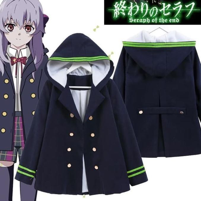 Branded jaket wanita murah❥ Owari no Seraph Shinoa Hiragi Jacket Jaket Anime Kostum Cosplay TERL