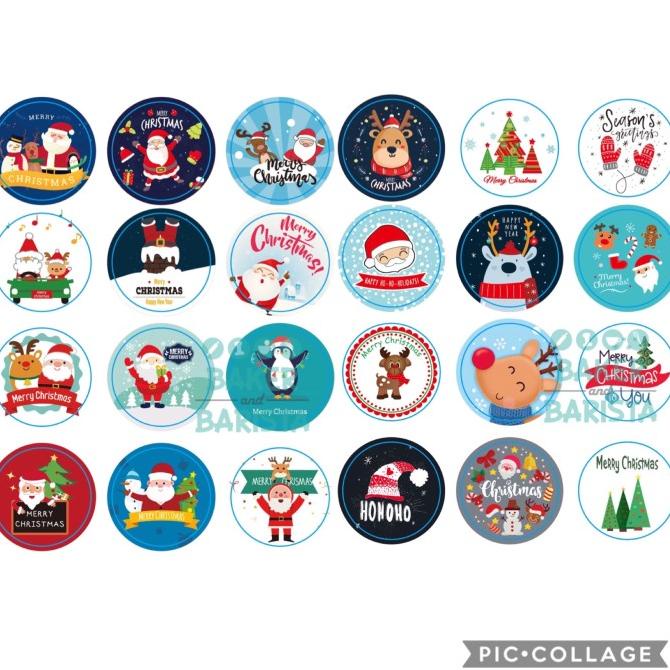 

(24pcs) Sticker xmas assorted 3cm / tempelan natal christmas kado bakernbar99 dijamin
