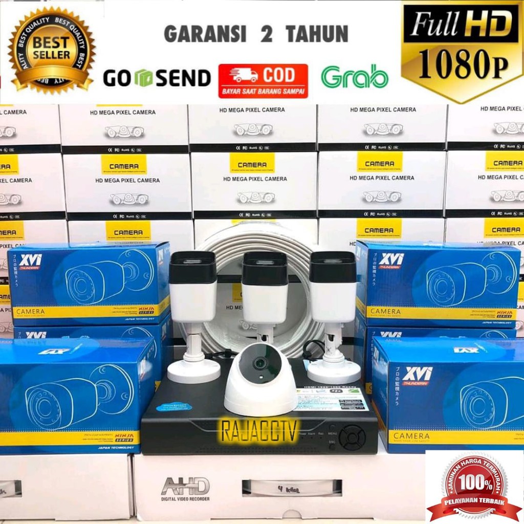 PAKET CCTV 4CHANNEL 4CAMERA 4CHENEL 4KAMERA 5MP 1080P IC SONY TURBO HD KOMPLIT TINGGAL PASANG