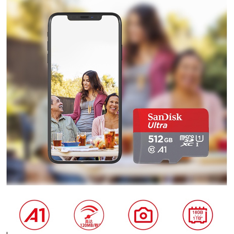 *Kartu Memori Card Sandisk Microsd 8GB/16GB/32GB/64GB/128GB/256GB/512GB GB 80mbps ,100Mbps,160Mbps,170Mbps Class 10 A1/ A2 Ultra/ Extreme Original TF Card-4