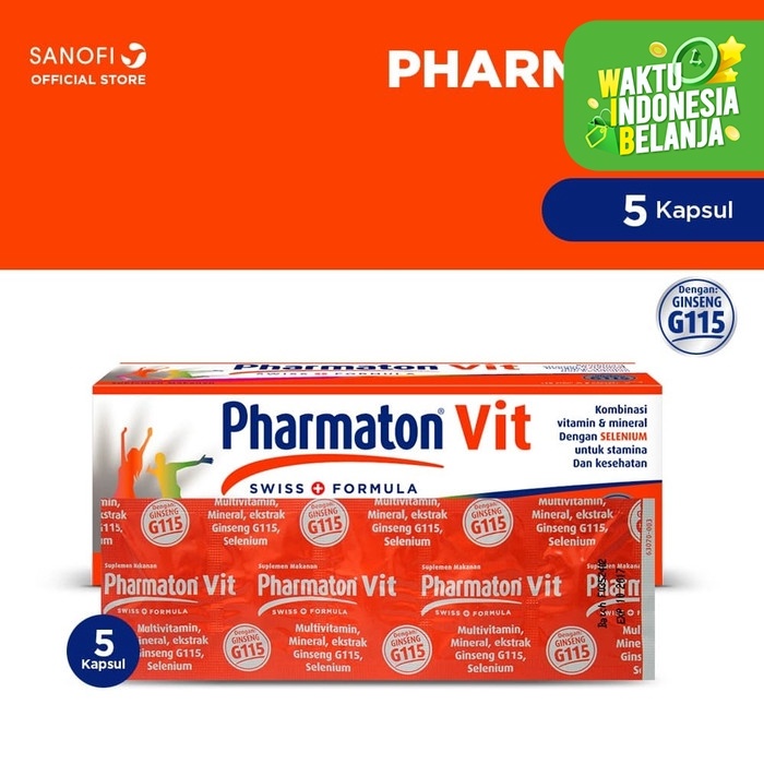 Pharmaton Vit 5s-Multivitamin+Selenium Suplemen untuk masa penyembuhan