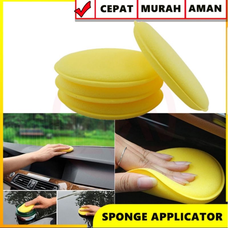 BUSA POLES APPLIKATOR WAX/ BUSA POLES MOBIL KUNING BULAT PER PCS