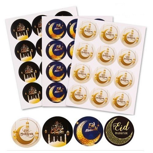 Paper Tags - EID MUBARAK Round Sticker (1sheet/12pcs) #04