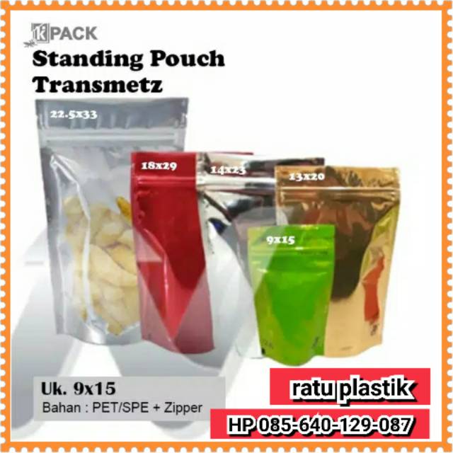 Kemasan Standing Pouch kombinasi / Transmet 18x29