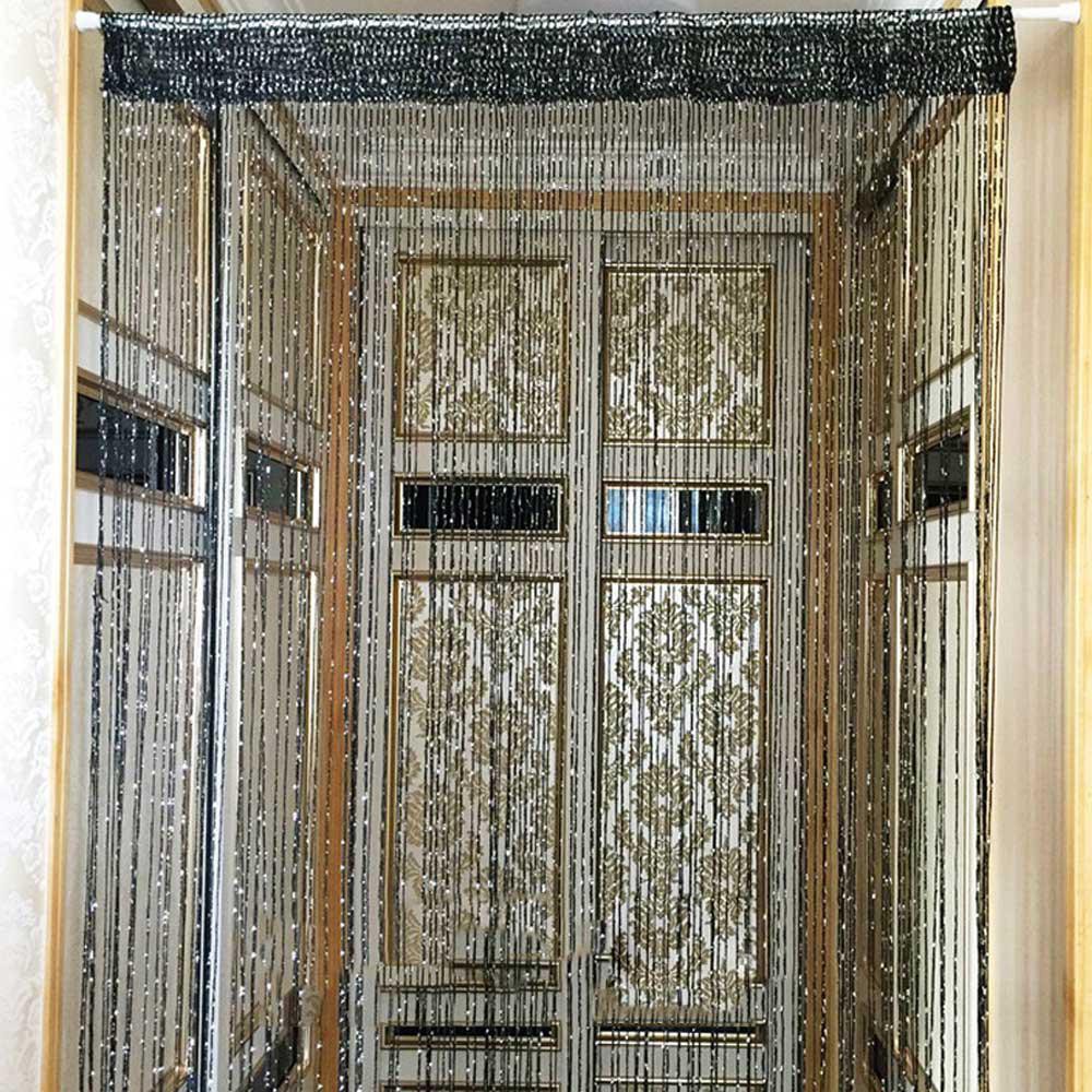Glitter String Curtains Rare Flat Silver Ribbon Thread Fringe