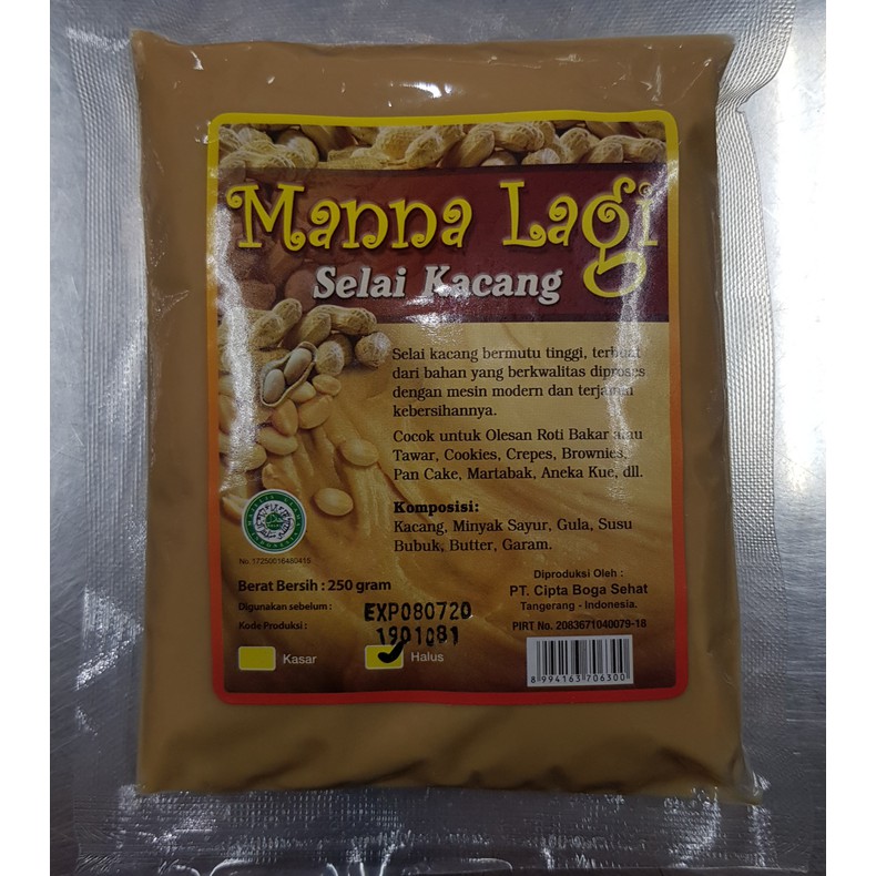 

Selai Kacang Manalagi Halus / Peanut Butter 250 gr bkn morin / skippy