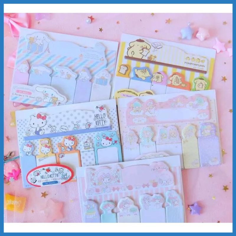

KERTAS TEMPET BUKU UTT2 MEMO STICKY NOTES SANRIO PURIN GUDETAMA