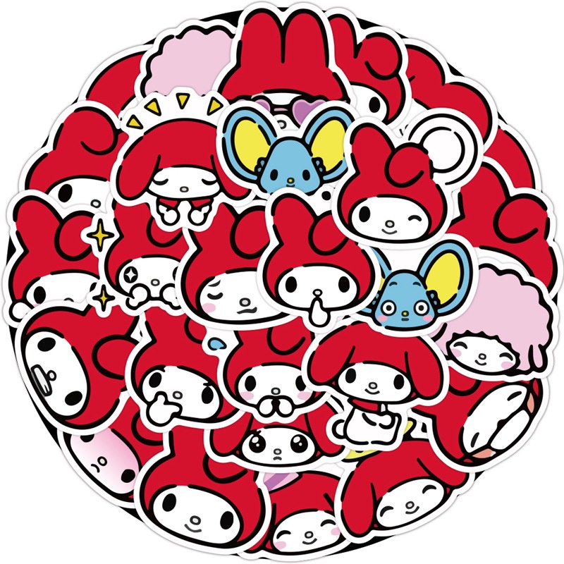 40 buah melodi stiker kartun Jepang Little Red Riding Hood Kelinci cangkir air Jurnal bahan phone ca