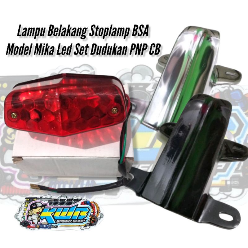 Lampu stoplamp belakang bsa mika diamond set dudukan