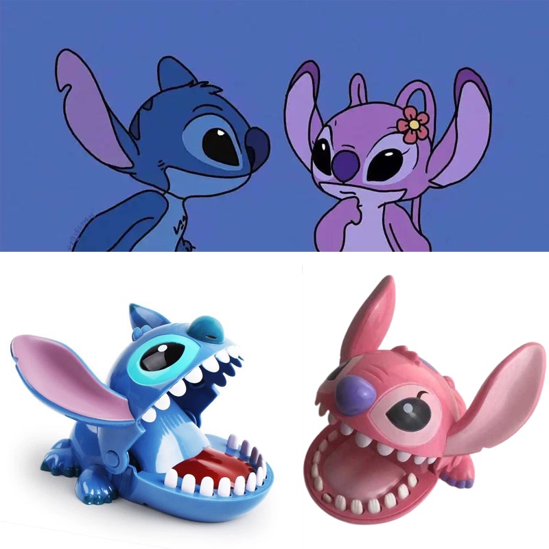 Lilo Stitch Action Figure Crocodile Bite Finger Stitch Dentist Push Teeth Funny Game Model Toys for Kids