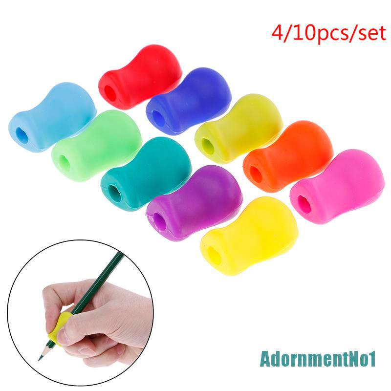 (AdornmentNo1) 4 / 10pcs / Set Alat Bantu Menulis Pensil Karet Lembut Untuk Anak