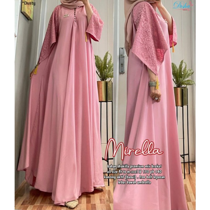 MIRELLA GAMIS SHAKILA PREMIUM JUMBO LD 130 GAMIS POLOS TERBARU GAMIS BROKLAT KAFTAN LEBARAN