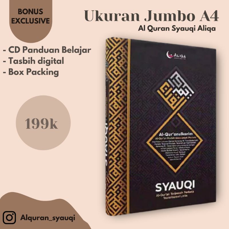 Alquran Terjemah Syauqi Aliqa Jumbo A4 - AlQuran Arab latin perkata - Al Quran terjemahan tajwid