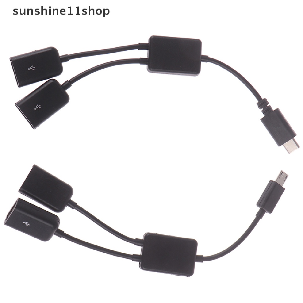 Sho Kabel adapter splitter y Mikro usb / Tipe c Ke 2 otg dual female