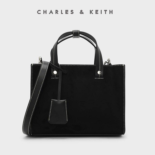 TAS SELEMPANG WANITA CHARLES & KEITH SHOULDER BAG CNK-4351 BLACK ORIGINAL IMPORT BATAM TERMURAH