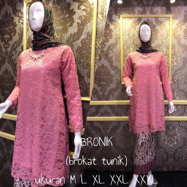 Tunik brukat malika melayu 2 in 1 // Kebaya Tunik Pesta Moderen Terbaru// Tunik Bahan Tille Lembut