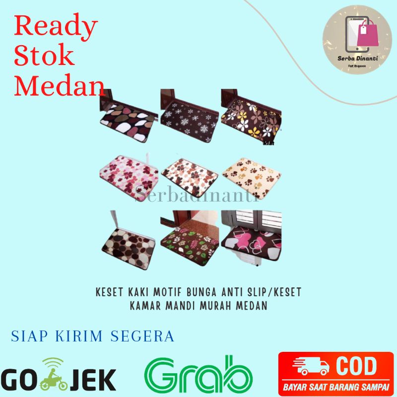 Keset kaki motif bunga anti slip/keset kamar mandi murah medan