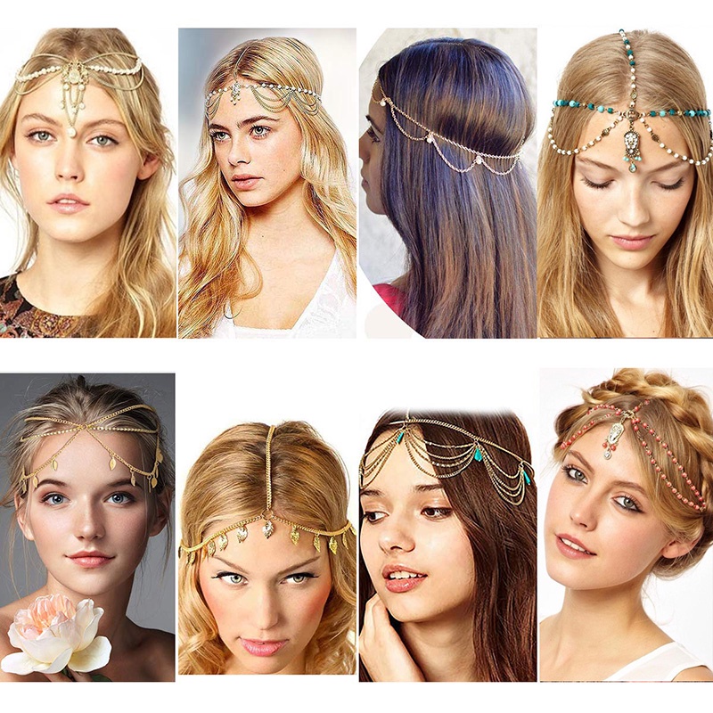 Bohemian Style Headgear Fringed Headgear Rhinestone-encrusted Accessories