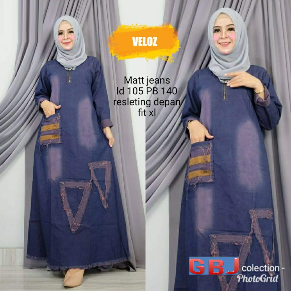 GAMIS VELOZ / SHOFIYA DRESS JEANS GROSIR BAJU SOLO  BAJURATU