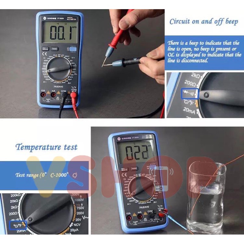 MULTITESTER DIGITAL - MULTIMETER SUNSHINE DT-890N