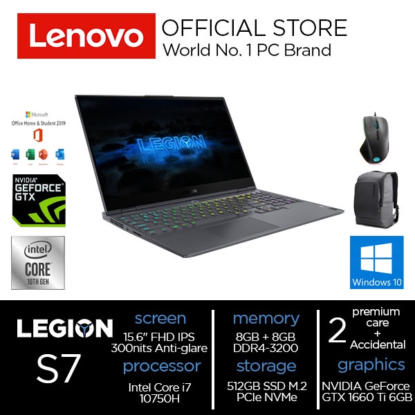 Lenovo Legion Slim 7 15IMH5 Core i7-10750H 16GB 512GB GTX1660Ti 6GB W10+OHS 48ID