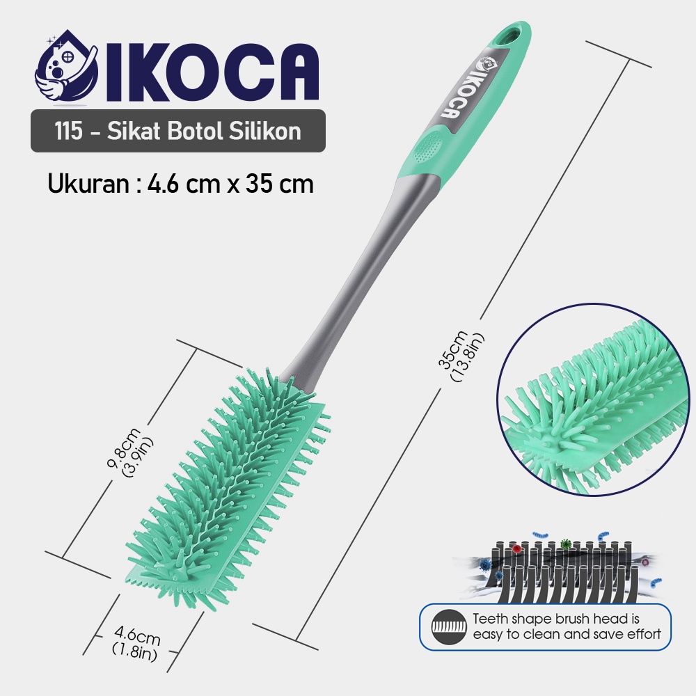 Sikat Botol Silikon Bottle Brush Pembersih Gelas Tumbler IKOCA IKO-115