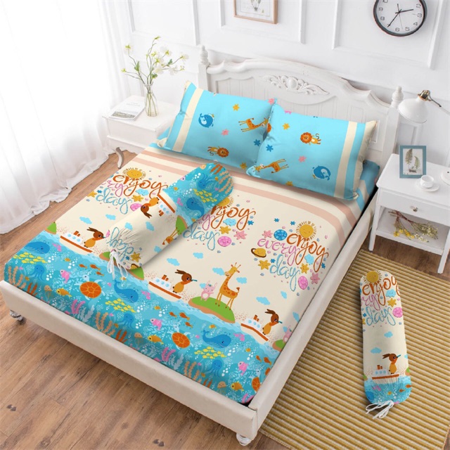 EST TERMURAH SPREI VITO KING 180x200 2BANTAL+2GULING. SAFARI. BERKUALITAS TERJANGKAU MERK ORI