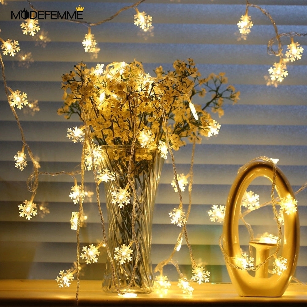 Lampu String 20 Led Bentuk Snowflake Tenaga Baterai Untuk Dekorasi Pesta Natal / Festival