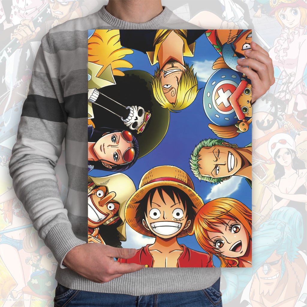 Poster Anime One Piece - Size A3+ Luffy Zoro Nami Robin-5 One Piece
