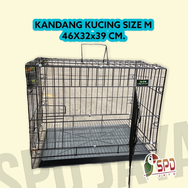 KANDANG KUCING KELINCI BESI LIPAT SIZE M 46X32x39 CM